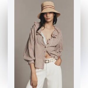 Pilcro Remy Ruffle Collar Buttondown Shirt - Size XS - BNWT